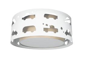 Luminária Infantil Plafon Carrinhos Cáqui 50x16