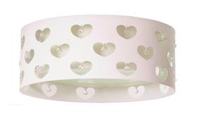 Luminária infantil plafon corações c/ cristais branco 50x16