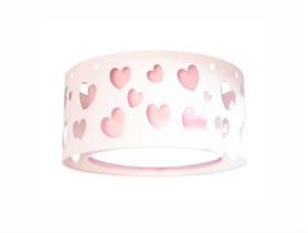 Luminária infantil plafon corações duplo - rosa 30x16