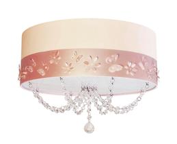 Luminária Infantil Plafon Faixa flores e Borboletas 40x15 Cru