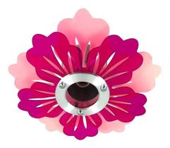 Luminária Infantil Plafon - Flor Rosa Pink - Quarto Criança Menina