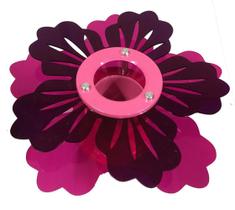 Luminária Infantil Plafon - Flor Roxa E Rosa