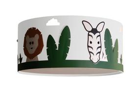Luminária Infantil Plafon Safari Cúpula Tecido 30x15 cm Luminária Infantil Plafon Safari Cúpula Tecido 30x15 cm