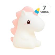 Luminária Infantil Unicórnio de Silicone Led RGB Touch com Timer Recarregável Abajur Decoração Quarto Luminária Infantil Unicórnio de Silicone Led RGB Touch com Timer Recarregável Abajur Decoração Quarto