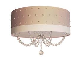 Luminária Infantil40x15 Quarto Menina Pérolas Com Cristal Cáqui