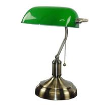 Luminária Inglesa Banqueiro Bronze Envelhecido/Verde