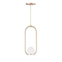 Luminaria jabuticaba pendente oval com globo de vidro