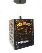 Luminária Jack Daniels Decorativa Preta Madeira Mdf - Canaã Decora