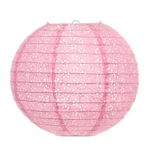 Luminária Japonesa Decoração Oriental 35 cm Rosa Vazada