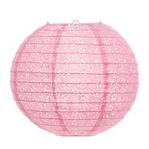 Luminária Japonesa Decoração Oriental Pendente Teto Festa Casamento Restaurante Papel 30 cm Vazada Rosa Claro