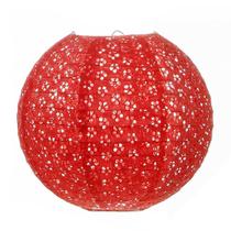 Luminária Japonesa Decoração Oriental Pendente Teto Festa Casamento Restaurante Papel 30 cm Vazada Vermelha Luminária Japonesa Decoração Oriental Pendente Teto Festa Casamento Restaurante Papel 30 cm Vazada Vermelha