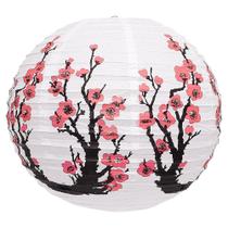 Luminária Japonesa Papel 40 Cm Branca Sakura Vermelha