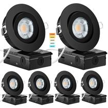 Luminária Knlnny Ware 4" Black Gimbal 9W regulável, pacote com 6 Luminária Knlnny Ware 4" Black Gimbal 9W regulável, pacote com 6