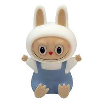 Luminária Labubu Abajur Silicone Rgb Recarregável Azul