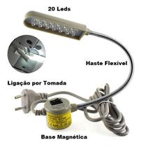 Luminária Lampada 20 Led Haste Flexível Maquina Costura Luminária Lampada 20 Led Haste Flexível Maquina Costura