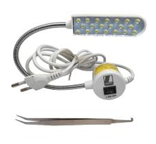 Luminária Lampada De Led Maquina De Costura Industrial Reta Overloque Interlock Galoneira Colarete Cobertura 2 Agulhas
