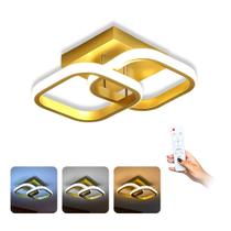 Luminária Lampada De Teto e arandela dourado Led Plafon Cor 3 Em 1 Moderno Bivolt Sobrepor 3 Cores de luz e ajuste de cor regulavel e controle remoto