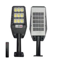 Luminária Lâmpada Led Com Placa Solar E Sensor Uso Externo A Prova De Água IP65 100W Com Controle Para Poste E Parede - DS