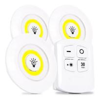 Luminária Lâmpada Led Spot Sem Fio Controle Remoto Iluminar Portátil Guarda Roupa Gaveta Luminária Lâmpada Led Spot Sem Fio Controle Remoto Iluminar Portátil Guarda Roupa Gaveta