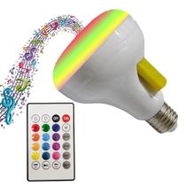 Luminaria Lampada Musical RGB USB Bluetooth Som Controle Remoto Evento Festa Iluminaçao Comemoraçao Musica Divertida Colorida Decorativa