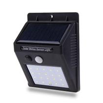 Luminaria Lampada Solar Sensor Parede 20 Leds 12H Energia