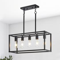 Luminária Lanhall 5-Light Retangular Preta 110V