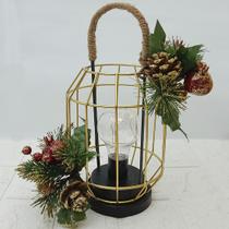 Luminária Lanterna Arranjo De Mesa LED Enfeite Natalino 27cm