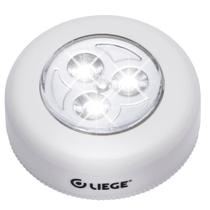 Luminária LED 0,6W De Toque Redonda Branca Pilha AAA Liege Luminária LED 0,6W De Toque Redonda Branca Pilha AAA Liege