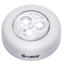 Luminária LED 0,6W De Toque Redonda Branca Pilha AAA Liege