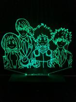 Luminária Led 16 cores, Boku No Hero, Bakugo, Izuku, Ochaco, Tenya, Anime, Decoração, Geek, Presente - Avelar Criações
