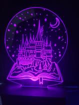Luminária Led 16 Cores, Hogwarts, Castelo, Harry Potter - Avelar Criações