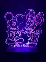 Luminária Led 16 cores, Mickey, Minnie, Disney, Decoração, Infantil - Avelar Criações