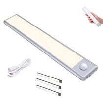 Luminaria LED 3 Tons Sensor Presença Movimento 3 Modos USB Bateria Recarregavel Armario Sala Quarto Cozinha Iluminaçao