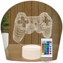 Luminária Led 3D Abajur Controle PlayStation Game Gamer Jogo