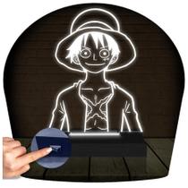 Luminária Led 3D Abajur Luffy One Piece