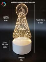 Luminária led 3D abajur Nossa Senhora Aparecida - Embuled