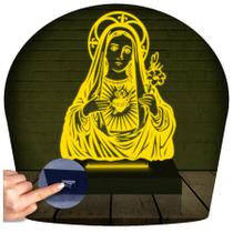 Luminária Led 3D Abajur Nossa Senhora de Fátima Presente Criativo Decoração