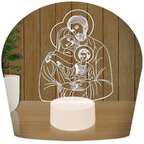 Luminária Led 3D Abajur Sagrada Familia de Jesus