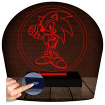 Luminária Led 3D Abajur Sonic Game Geek Jogo - 3D Fantasy