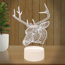 Luminária Led 3d Alce Veado Abajur 3 Presente Criativo Decoração