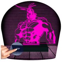 Luminária Led 3d All Might Boku No Hero Abajur Presente Criativo Decoração