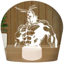 Luminária Led 3d All Might Boku No Hero Abajur Presente Criativo Decoração