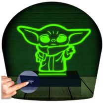 Luminária Led 3D Baby Yoda Star Wars