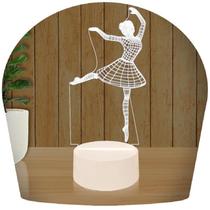 Luminária Led 3d Bailarina Balé 3 Abajur Presente Criativo Decoração