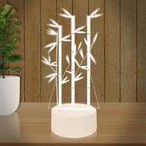 Luminária Led 3D Bambu Abajur Presente Criativo Decoração