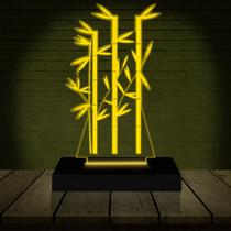 Luminária Led 3D Bambu Abajur Presente Criativo Decoração