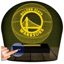 Luminária Led 3d Basquete Golden State Warriors Abajur Presente Criativo Decoração