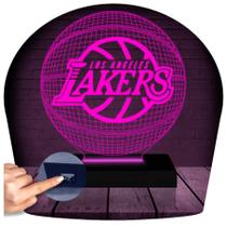 Luminária Led 3d Basquete Lakers Abajur