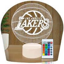 Luminária Led 3d Basquete Lakers Abajur