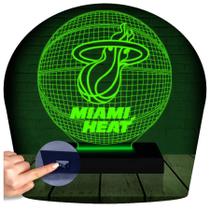 Luminária Led 3d Basquete Miami Heat Abajur